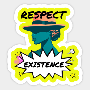 Respect Existence Retro Pop Gift Sticker